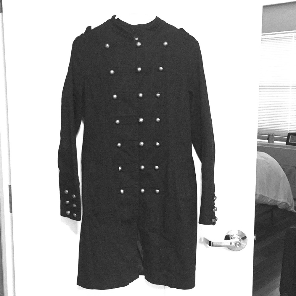 Military Style Button Down Long Jacket - image 1